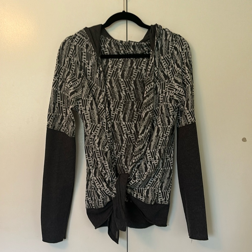 PrAna Size L Light Stretchy Open Cardigan Hoodie Top